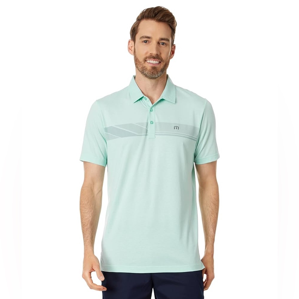 NWOT Men’s Travis Mathew “Matter of Opinion” Polo in Heathered Turquoise Sz XXL